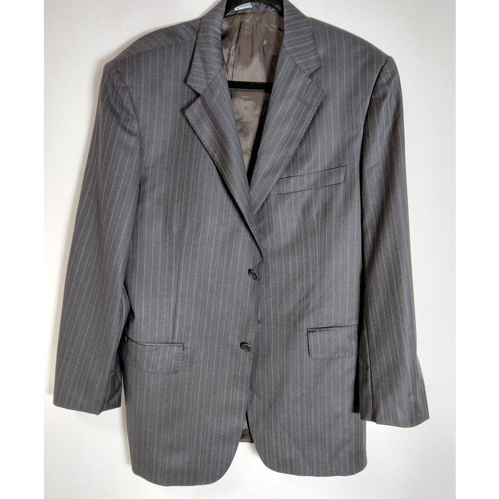 NWT Ermenegildo Zegna J651 Made in Italy Wool Blazer Gray Pinstripe Size 42